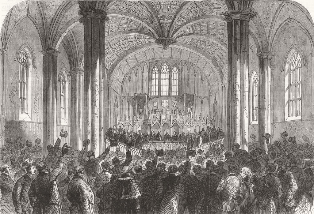 LANCS. nomination at Lancaster, for North Lancashire 1868 old antique print